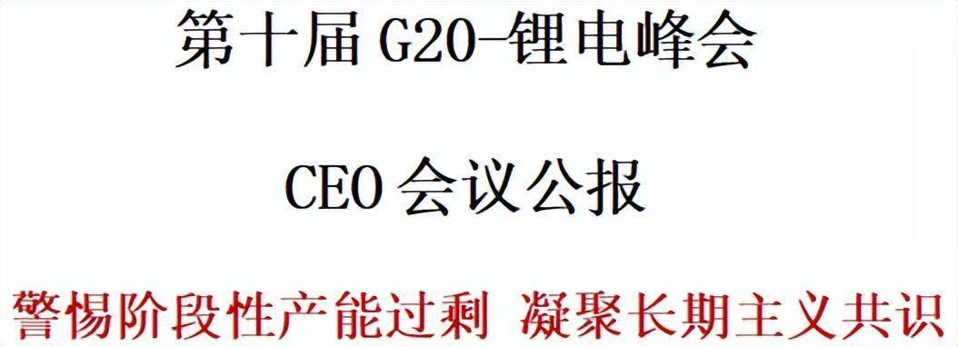 第十屆g20鋰電峰會公報:警惕階段性產能過剩 凝聚長期主義共識_企業