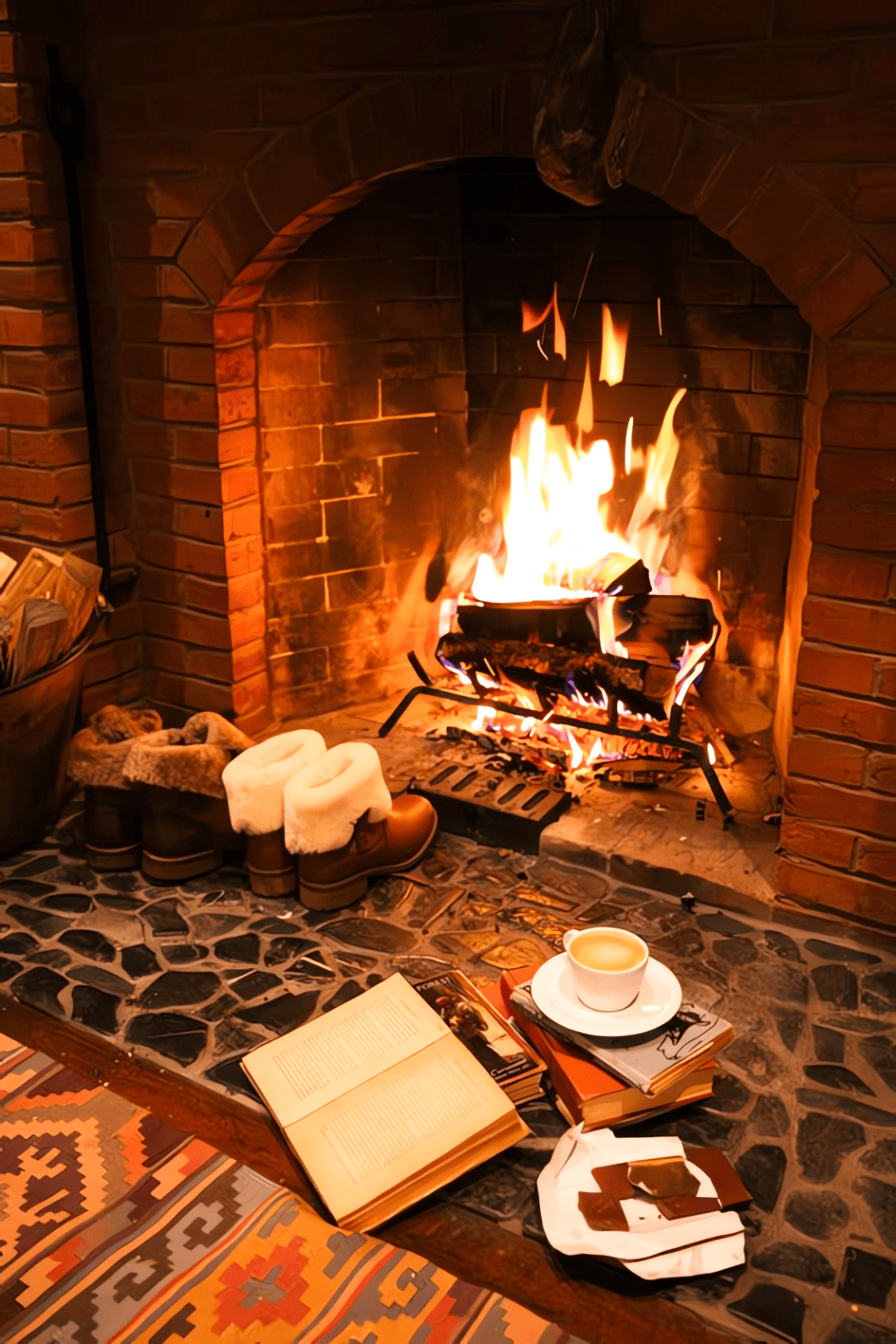 壁炉_火焰_客厅